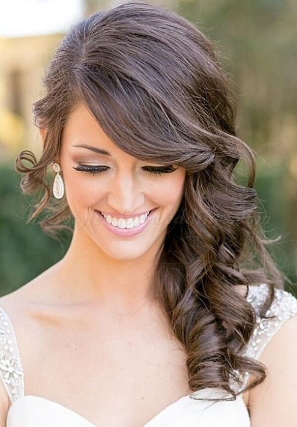 Beautiful Side Wedding Hairstyle For Long Hair - YouTube