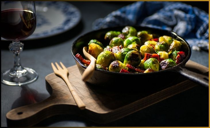 Maple Glazed Roasted Brussels Sprouts