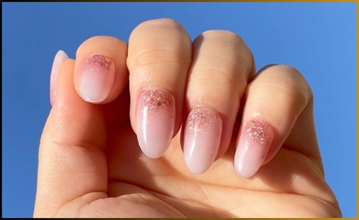 Shimmering Reverse French Manicure