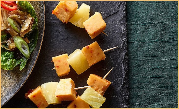 Cheese and Pineapple Skewers