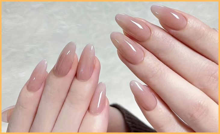 Classic Nude Almond Nails