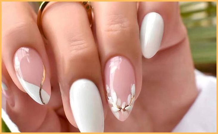 Floral Almond Nails