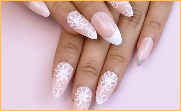 Lace Almond Nails