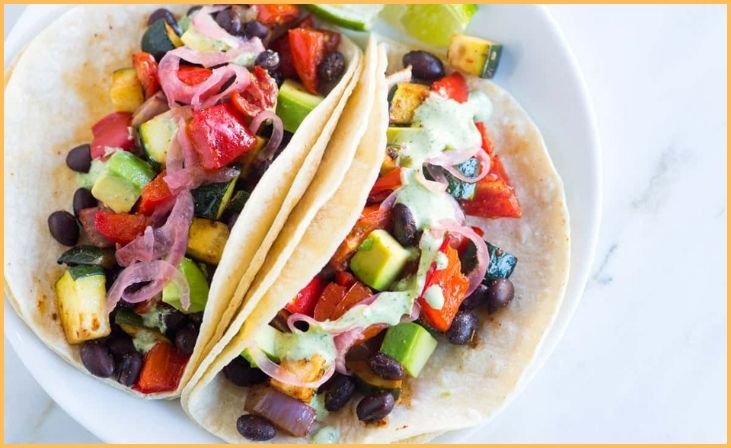 Roasted Vegetable & Black Bean Tacos