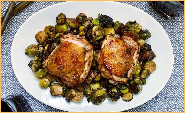Salt & Vinegar Sheet-Pan Chicken & Brussels Sprouts