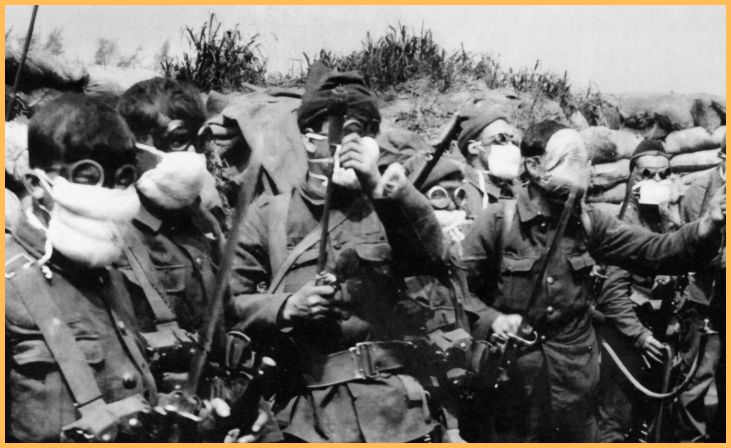 Soldiers in Gas Masks