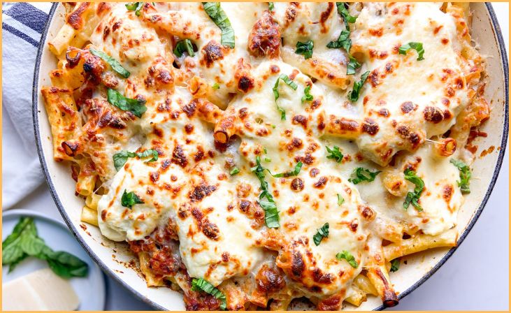 Ziti Baked with Ricotta and Sausage